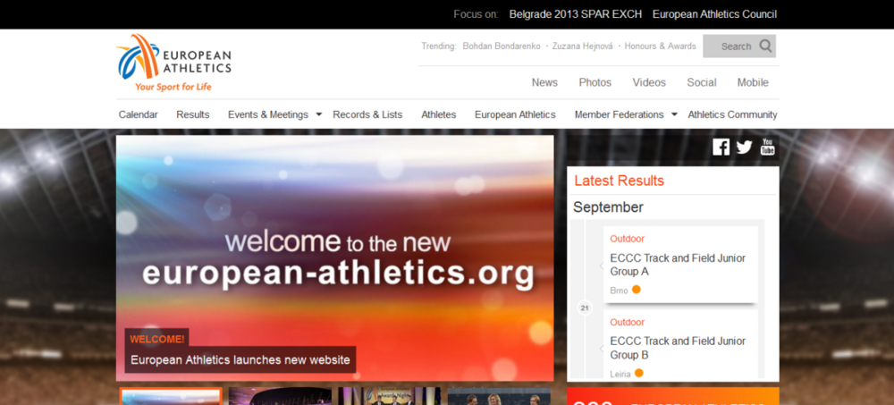 Evropská atletika spustila nový web