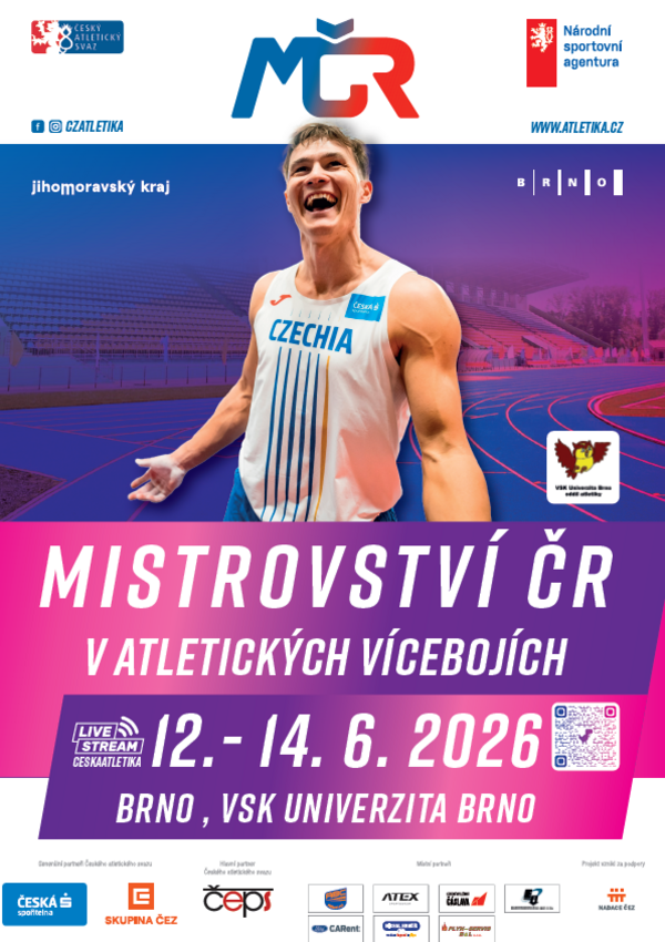 MČR ve vícebojích, chůzi a mix štafetách  2026