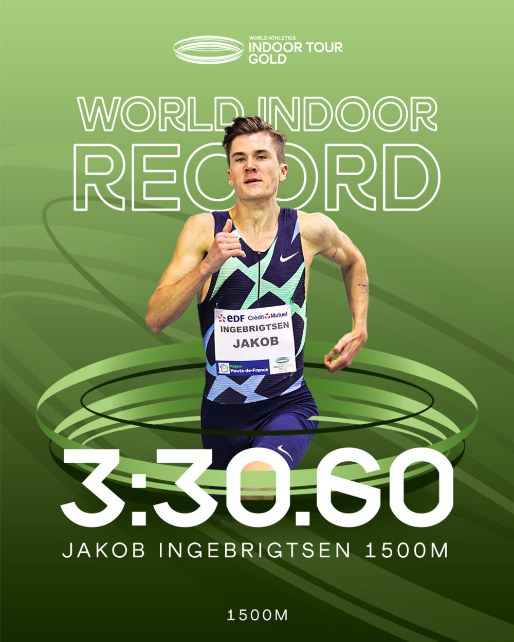 Ingebrigtsen světovým rekordmanem na 1500 m