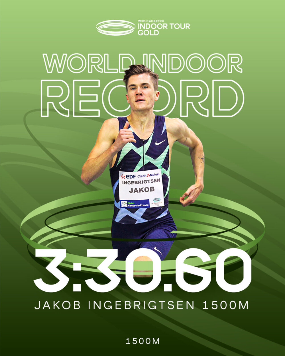 Ingebrigtsen světovým rekordmanem na 1500 m