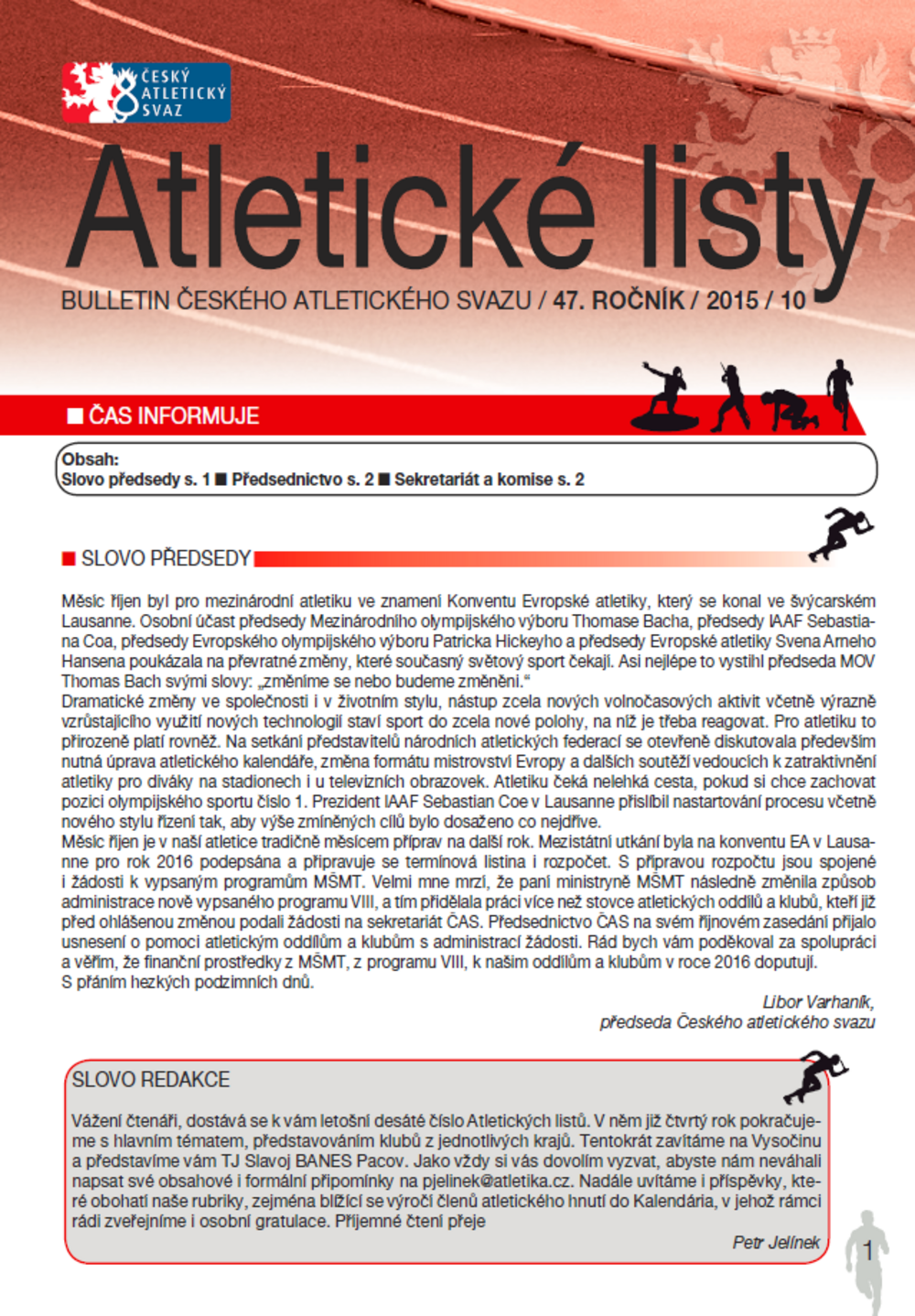Vyšly Atletické listy číslo deset