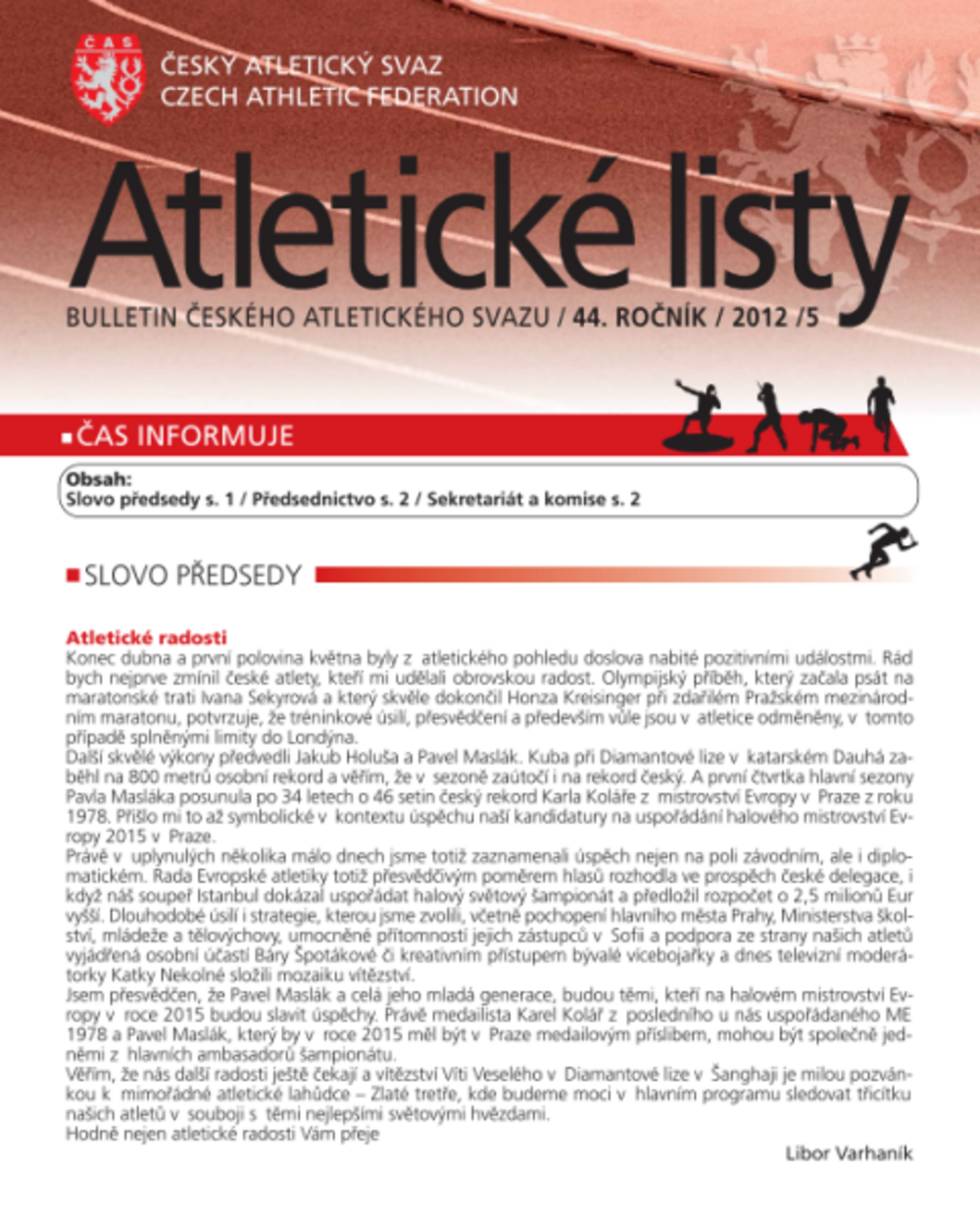 Květnové Atletické listy