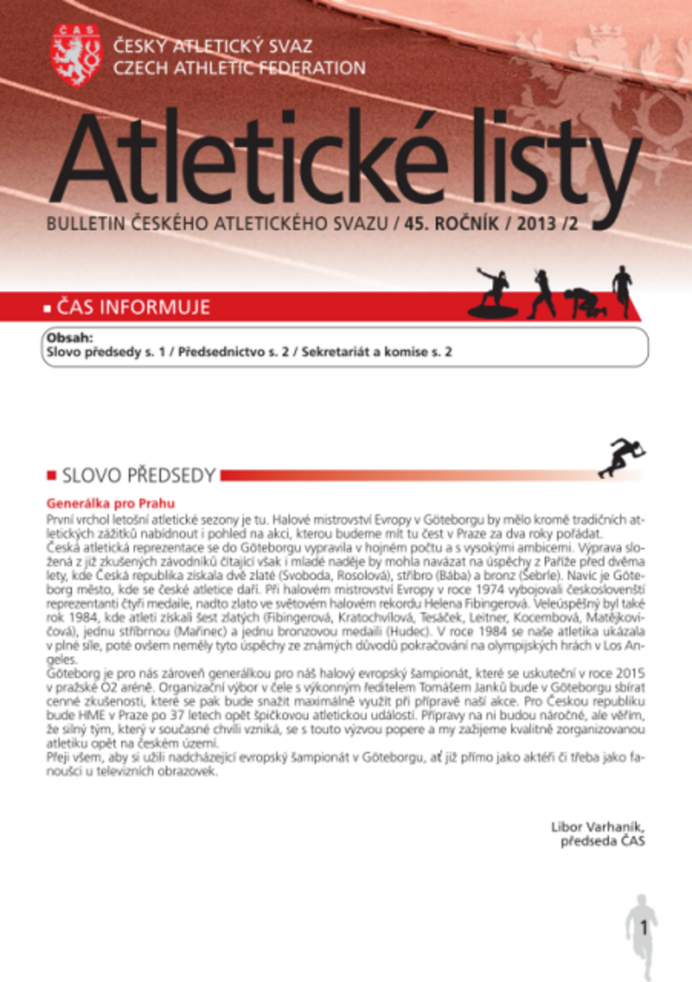 Atletické listy, únor 2013