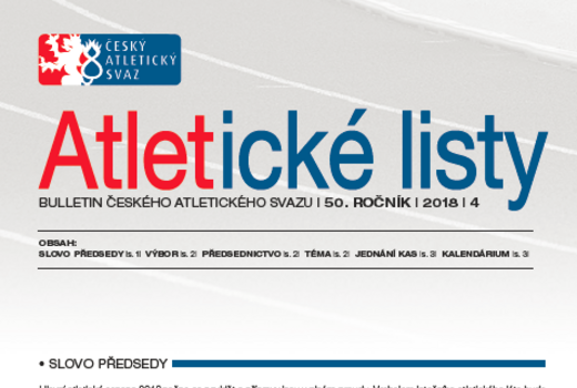 Vyšly dubnové Atletické listy