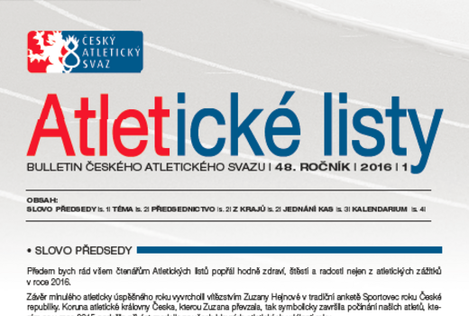 Vyšly inovované Atletické listy