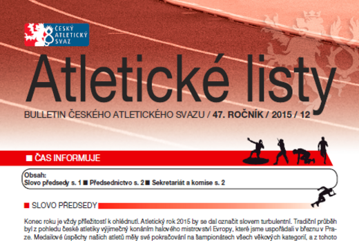 Vyšly Atletické listy číslo dvanáct