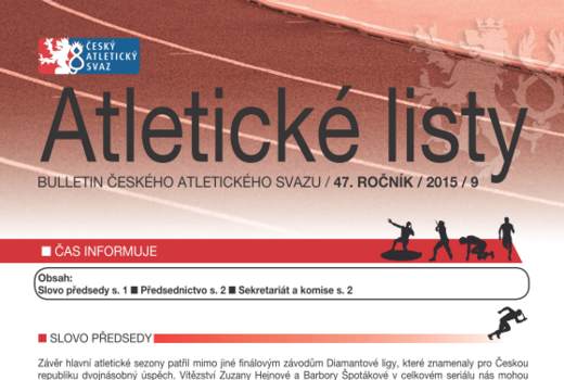 Vyšly Atletické listy číslo devět