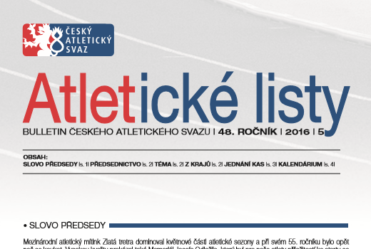 Vyšly květnové Atletické listy