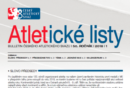 Vyšly lednové Atletické listy