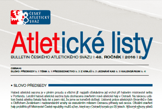 Vyšly únorové Atletické listy