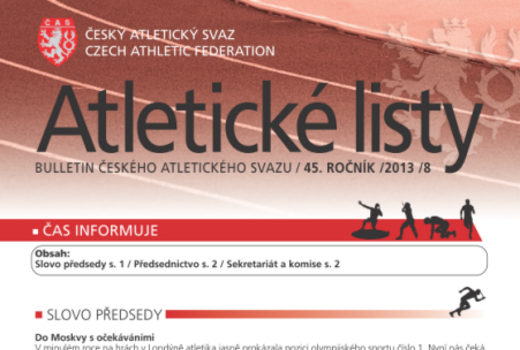 Atletické listy, srpen 2013